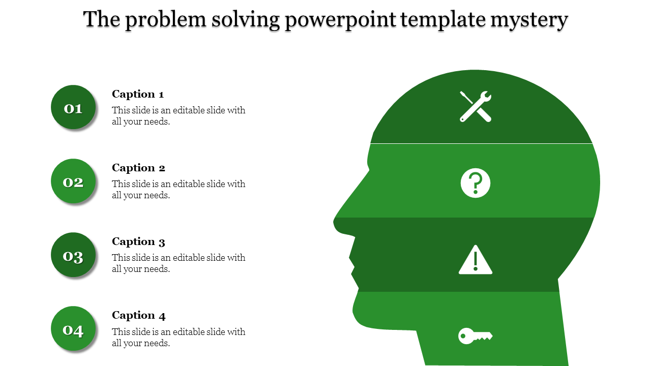 Problem solving powerpoint template-Green
